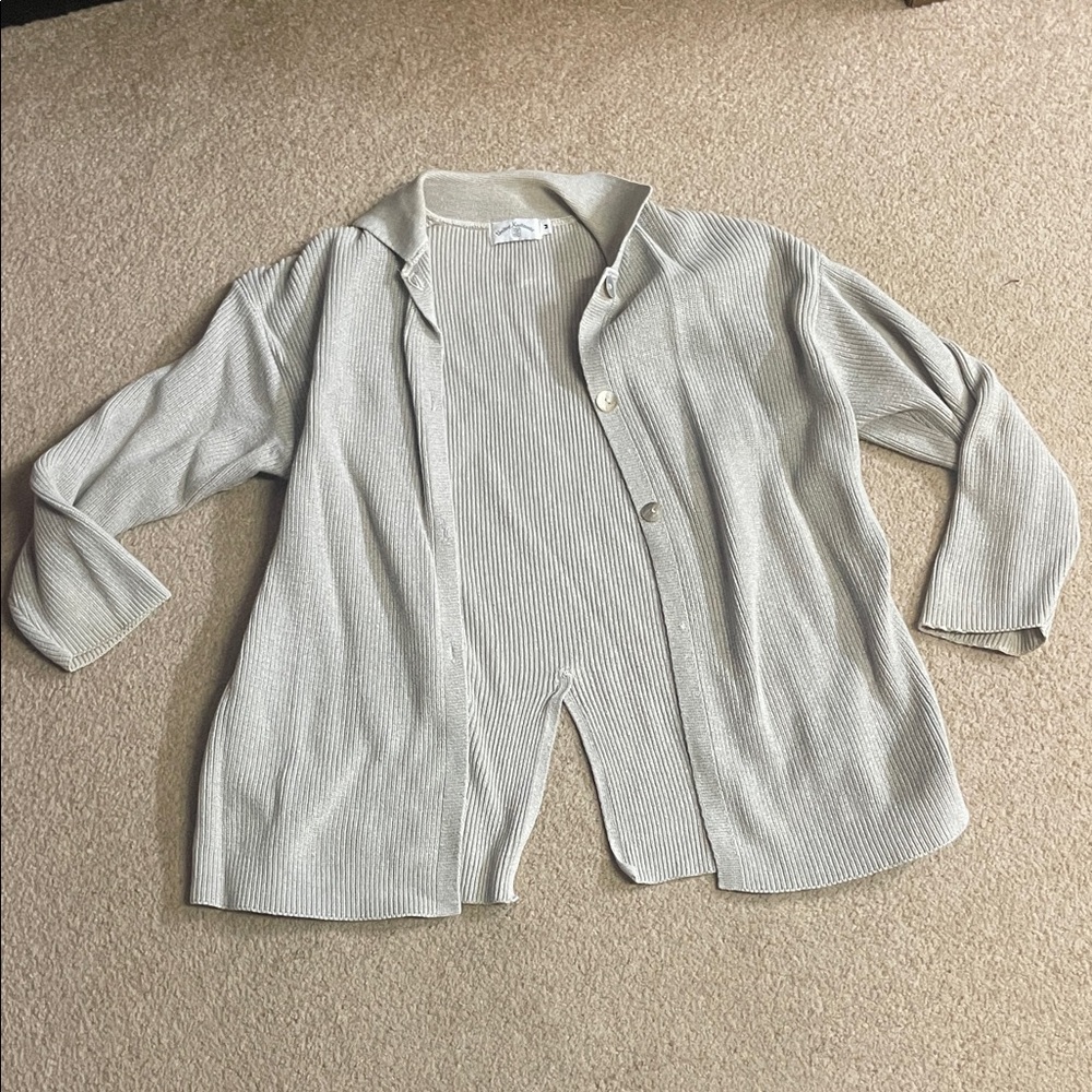 Classic Cream Ribbed Cardigan